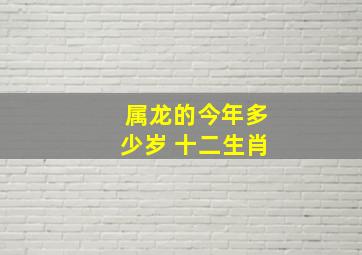 属龙的今年多少岁 十二生肖